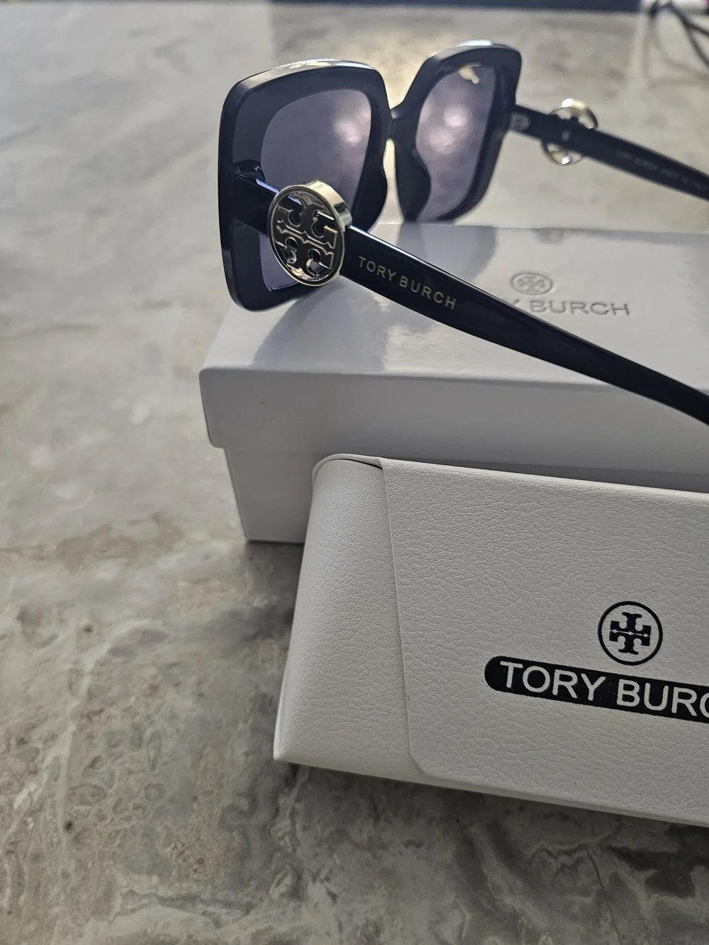 Tory Burch Black Logo Accent Sunglasses